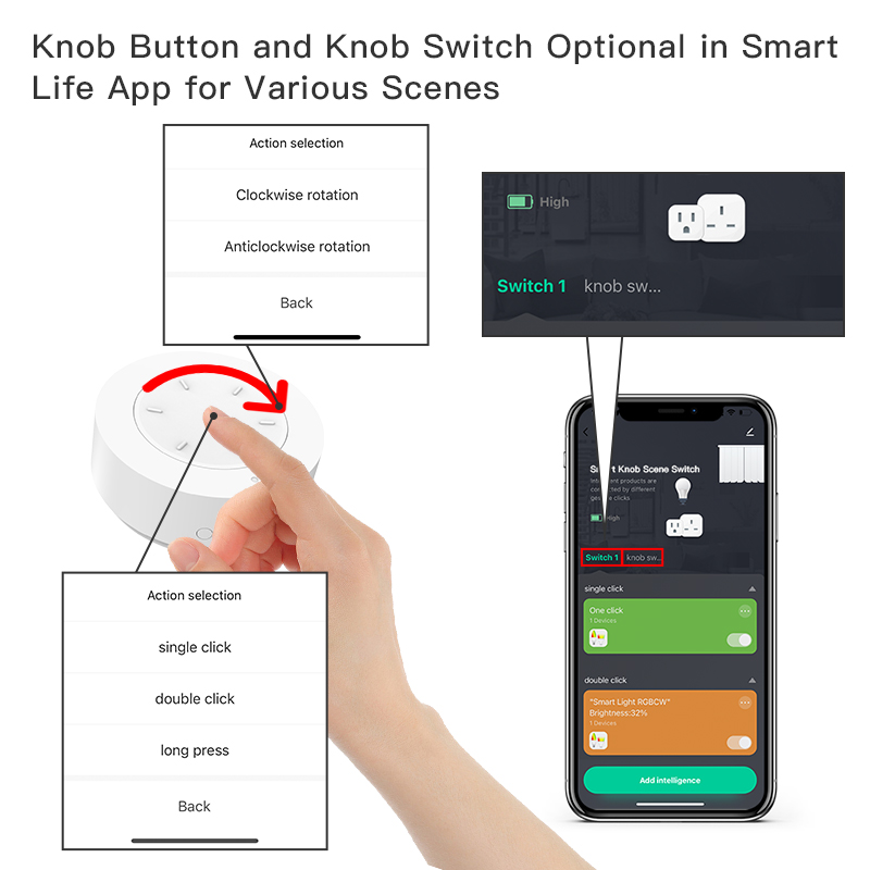 Smart ZigBee Knob Switch Work  - Home Automation Ideas recension och pris